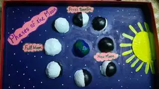 How to make phases of the moon project from clay and waste card board