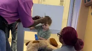 His parents were in total shock to see him not cry during a haircut! 