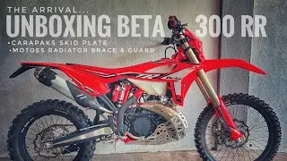 UNBOXING BETA 300RR | CARAPAKS Skid Plate | MOTOES Radiator Brace and Guard