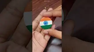 Indian flag badge making 🇮🇳 #shorts #tiranga #indianflag #artsyvinni #diybadge #deshmere