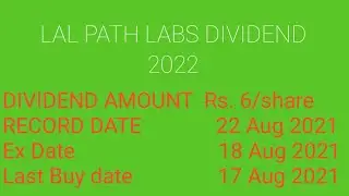 Dr. Lal Path labs share dividend 2022 record date
