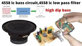 4558 low pass filters ,4558 ic subwoofer circuit, bass filters Home theater how to make