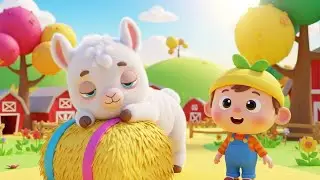 The Sleepy Baby Alpaca Leaned on the Hay Bale AV1 | Fun Kids Song | Nursery Rhymes for Toddlers