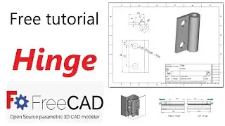 FreeCAD | Model | Hinge | Part 1 | Tutorial | Free 3d model for download