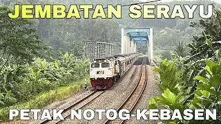Train Crossing the Serayu River Bridge