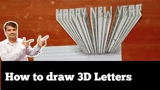How to draw 3D Letters easy steps