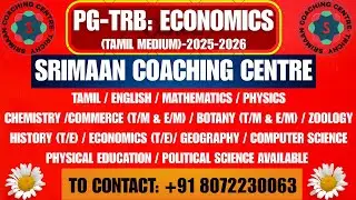 PG-TRB: ECONOMICS (TAMIL MEDIUM - NEW SYLLABUS 2025-2026) FULL STUDY MATERIAL AVAILABLE.