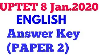 UPTET ENGLISH ANSWER KEY(PAPER 2)