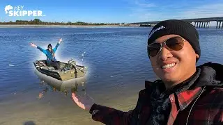 Fishing on TINY PORTABLE BOAT: SO MANY FISH! (Saltwater Fishing with LIVE BAIT)