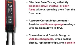 Power Probe PPFUSE Fuse Monitor - Circuit Tester for Mini