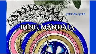 💠 Hypnotic Ring Mandala ✨ Step-by-Step Zentangle Rings Tutorial | Relax Drawing Club