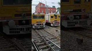 PERFECT Parallel Departure Of Two Local Trains From Sealdah 😍❤😍❤😍❤😍❤😍❤😍❤😍❤😍❤😍❤ #shorts #localtrain