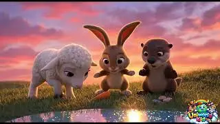 Three Friends & the Magical jungle 🐰🐑🦦 | Bedtime Story for Kids (short video) #for kids #short video