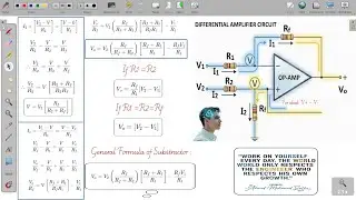 Lecture 7: Differential & Subtractor Op-Amp, Derivation & Gain proof | كورس Operational Amplifier