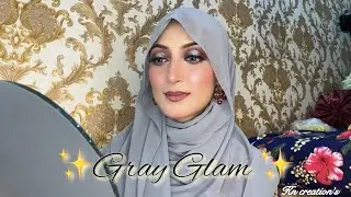 Full Glam Makeup | Gray makeup | GRWM