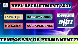 BHEL LATEST VACANCY|BHEL RECRUITMENT 2021|BHEL CIVIL ENGINEER|BHEL WESTERN REGION|CIVIL CONSTRUCTION