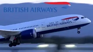 HD British Airways Boeing 787-9 G-ZBKF/G-ZBKB Takeoff from San Jose International Airport