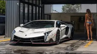INSANE ASMR Car Wash &ndash; Lamborghini Veneno Gets a Perfect Deep Clean