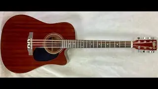 Mandocello conversion of Rogue dreadnought guitar