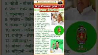 Bihar Election Result 2025 : RJD Winner Candidate Name List | Bihar Election Result News  #rjd