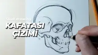 KAFATASI ÇİZİMİ 3/2 GERCEK ZAMANLI  | skull drawing real time