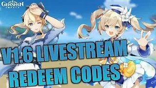 1.6 LIVESTREAMING REDEEM CODES!