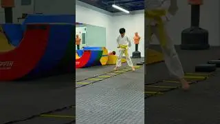 Physical exercise in karate school