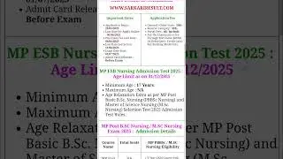 MP MSC Nursing  Admission forms 2025 | MSC Nursing admission forms last date #mp #nursing #shorts