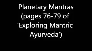 Planetary Mantras