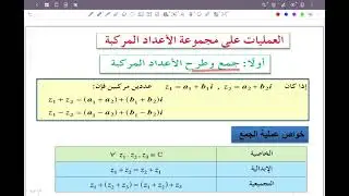 ١١ علمي بند 1-7 الأعداد المركبة الحصة الثانية ( جمع وطرح الأعداد المركبة) #الشريف_بيفرق #الحادي_عشر 