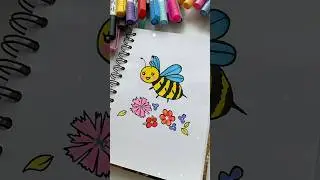 Рисуем пчелку акриловыми маркерами-кистями Free Art | Пошаговое видео для детей