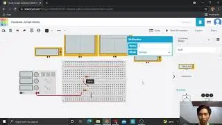Rangkaian Penguat Inverting OpAmp dalam Tinkercad.com