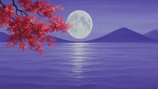 &ldquo;Moonlight Lake Painting | Beautiful Acrylic Landscape art 