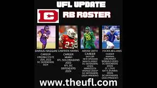 UFL 2024 DC Defenders Runningback Roster #shorts