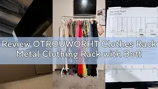 Review OTROUWORHT Clothes Rack Metal Clothing Rack with Bottom Shelf Garment Rack for Hanging Clothe