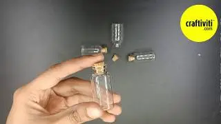 Craftiviti Mini Glass Bottle with Cork 5ml &ndash; 4 Bottles
