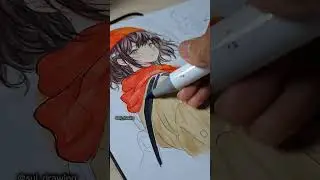 drawing anime using chen rui marker || drawing anime girl