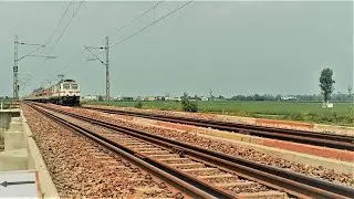 Paschim Express !  UP & Down ! Near Dhola Mazra Station in the State of Haryana ! Indian Railway !