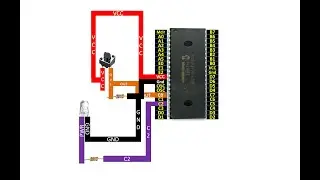 Start and stop blinking of an LED using a single push button using PIC16F877A MCU.
