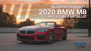 BLAZING SUNSET!! Motegi Red 2020 BMW M8 Convertible | Hendrick BMW