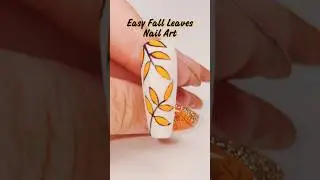 Easy Fall Leaves Nail Art 🌿 #nailart
