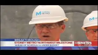 Channel 9 News Sydney Metro Northwest tunnelling complete