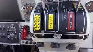 DHC-3 DeHavilland Otter Seaplane GE H80 Free Turbine Turbo Prop in Flight Cockpit View