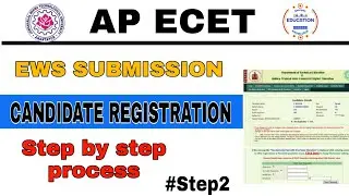 REGISTRATION PROCESS FOR AP ECET COUNCELLING AND PASSWORD GENERATION EWS SUBMISSION FULL PROCESS
