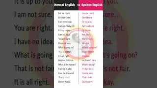 Normal English Vs Spoken English ✅ #englishlanguage #english #education