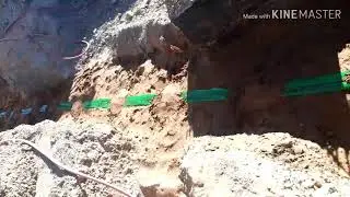 Underground Warning tapes installation for Sewer lines