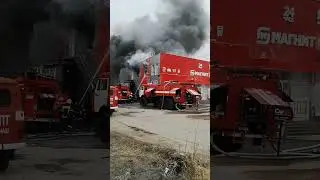 Цивильск. Горит здание где расположены магазины 