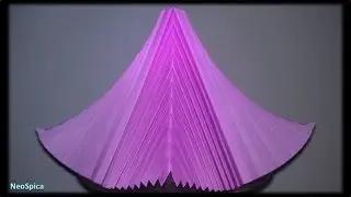 Изогнутая пирамида из бумаги с V-образными складками, симметричная / складывающаяся под двумя углами