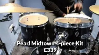 Pearl Midtown 4 Piece Shell Pack in Black Gold Sparkle on Kwesi's Corner