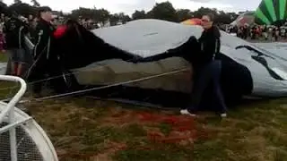 Inflate of a special shape hot air balloon